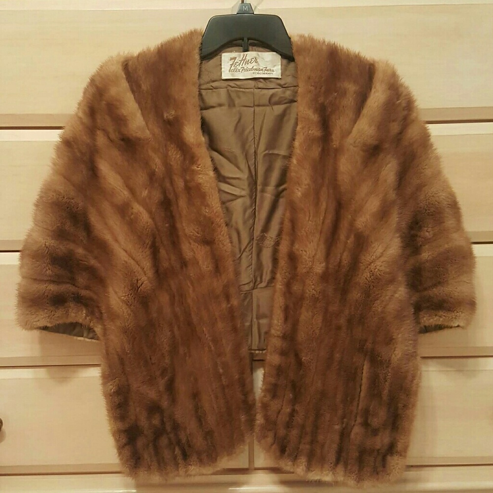 Brown Mink Fur Shawl
